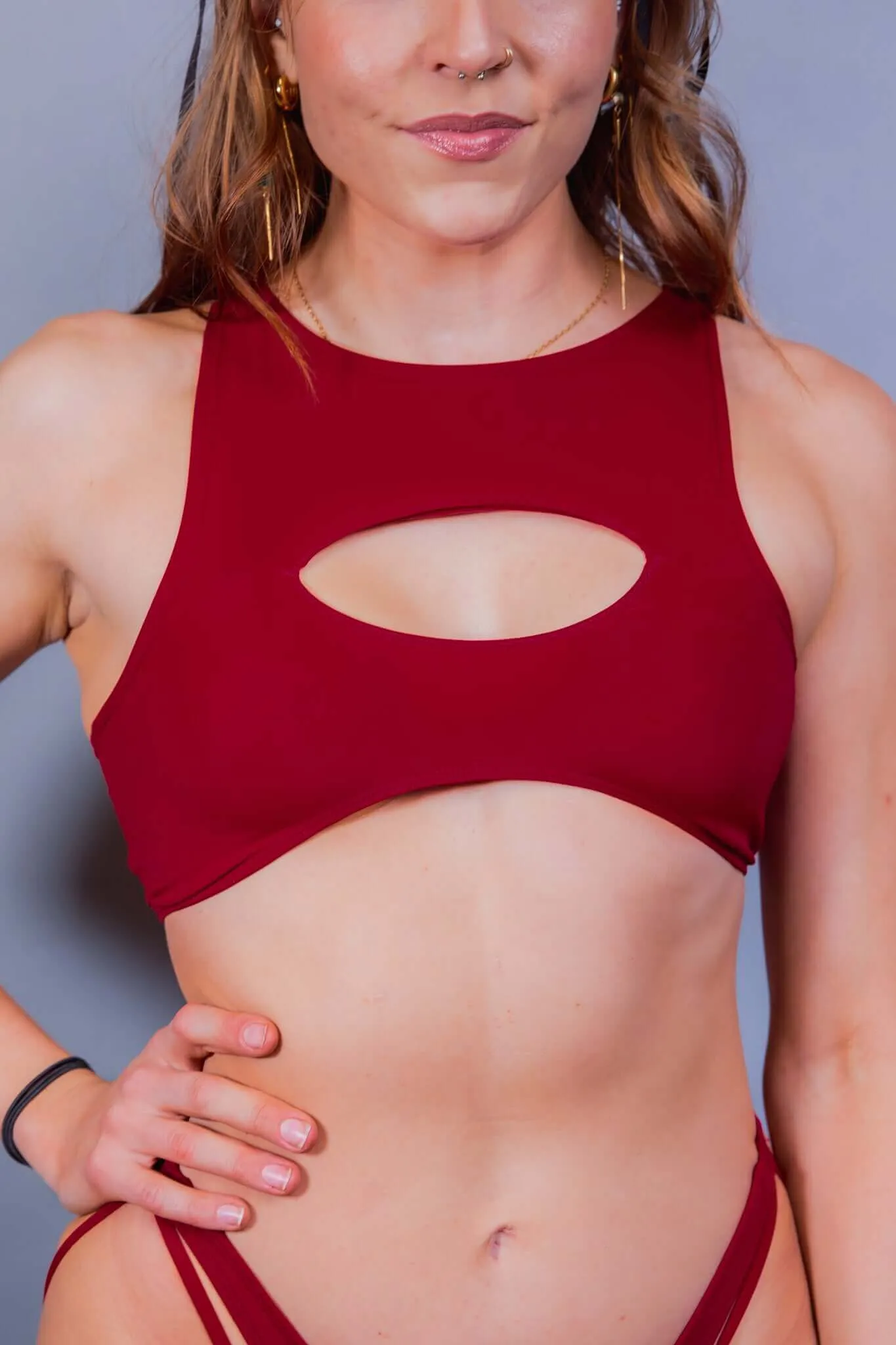 Red Cutout Fashion Top