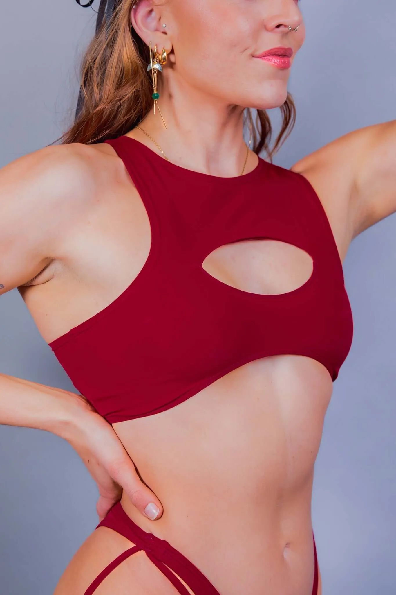 Red Cutout Fashion Top