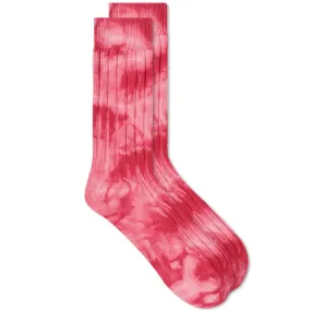 Stussy Dyed Ribbed Crew SockRed