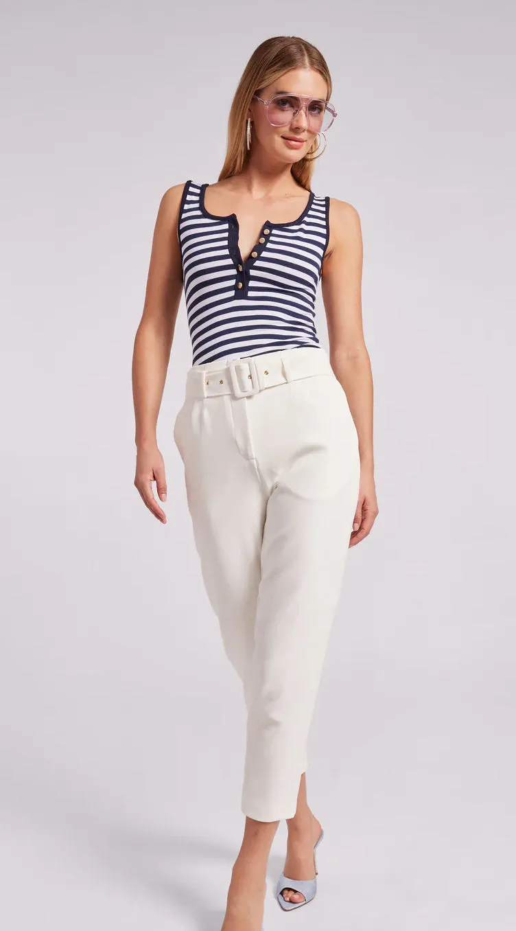 Navy White Striped Top\