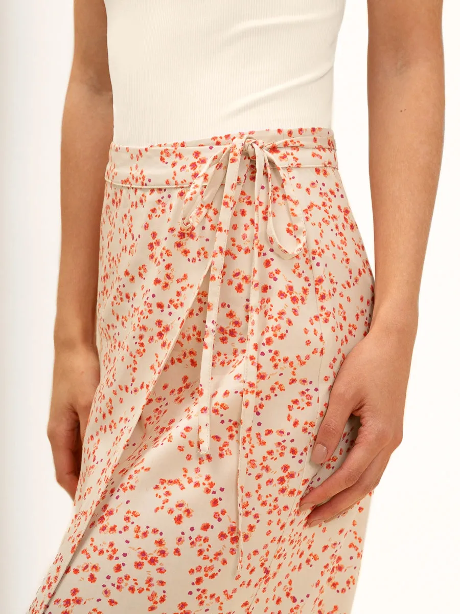 Women's Summer Garden Print Wrap Skirt