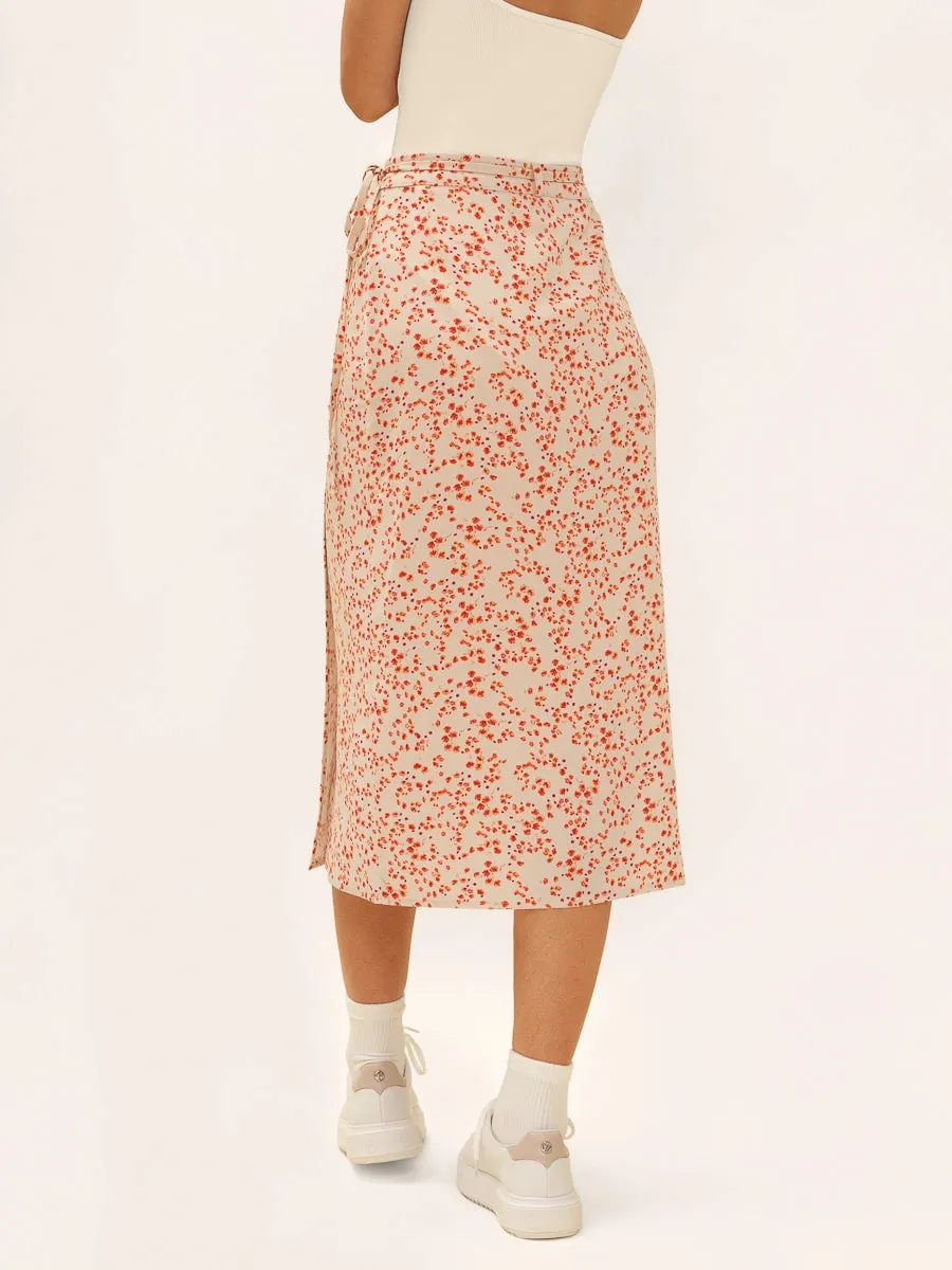 Women's Summer Garden Print Wrap Skirt