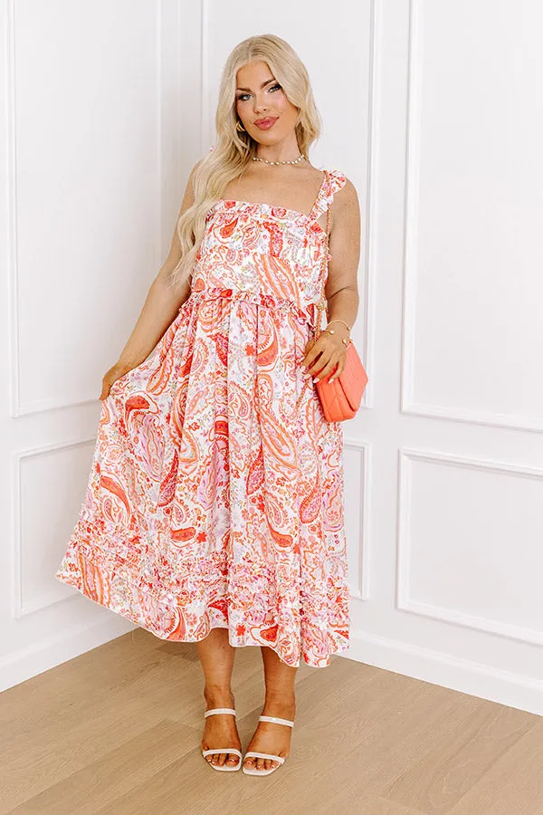 Sunset Splendor Satin Midi Curves