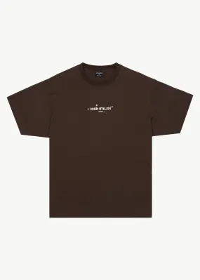 Coffee-colored Boxy T-Shirt for Men by AFENDS