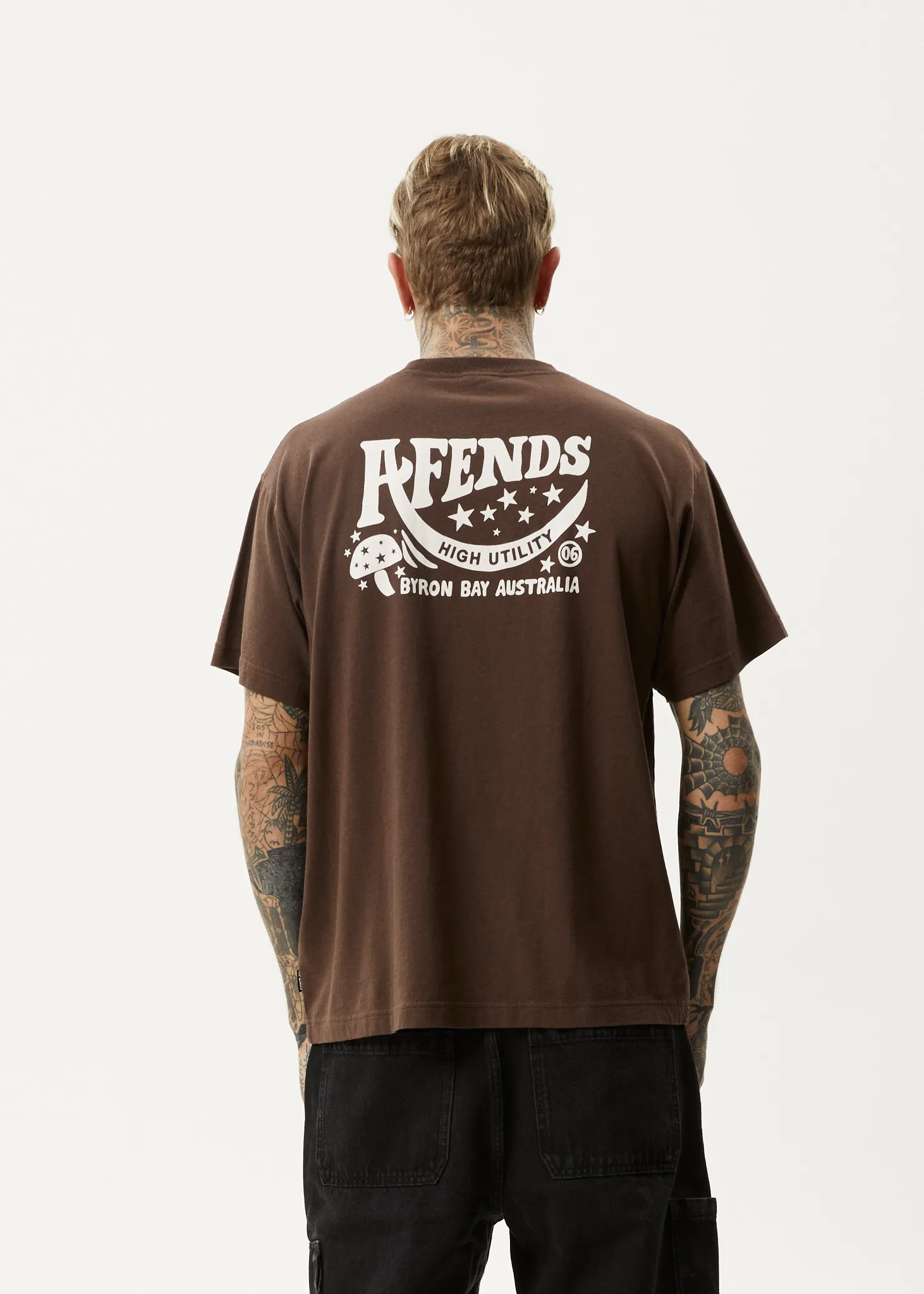 Coffee-colored Boxy T-Shirt for Men by AFENDS