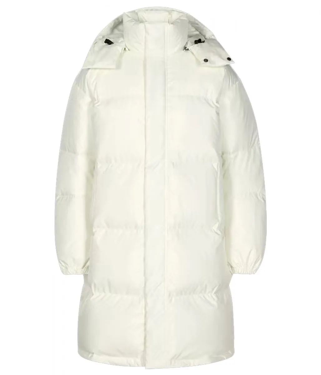 S02 White Puffer Coat by The Flight Attendant Kaley Cuoco