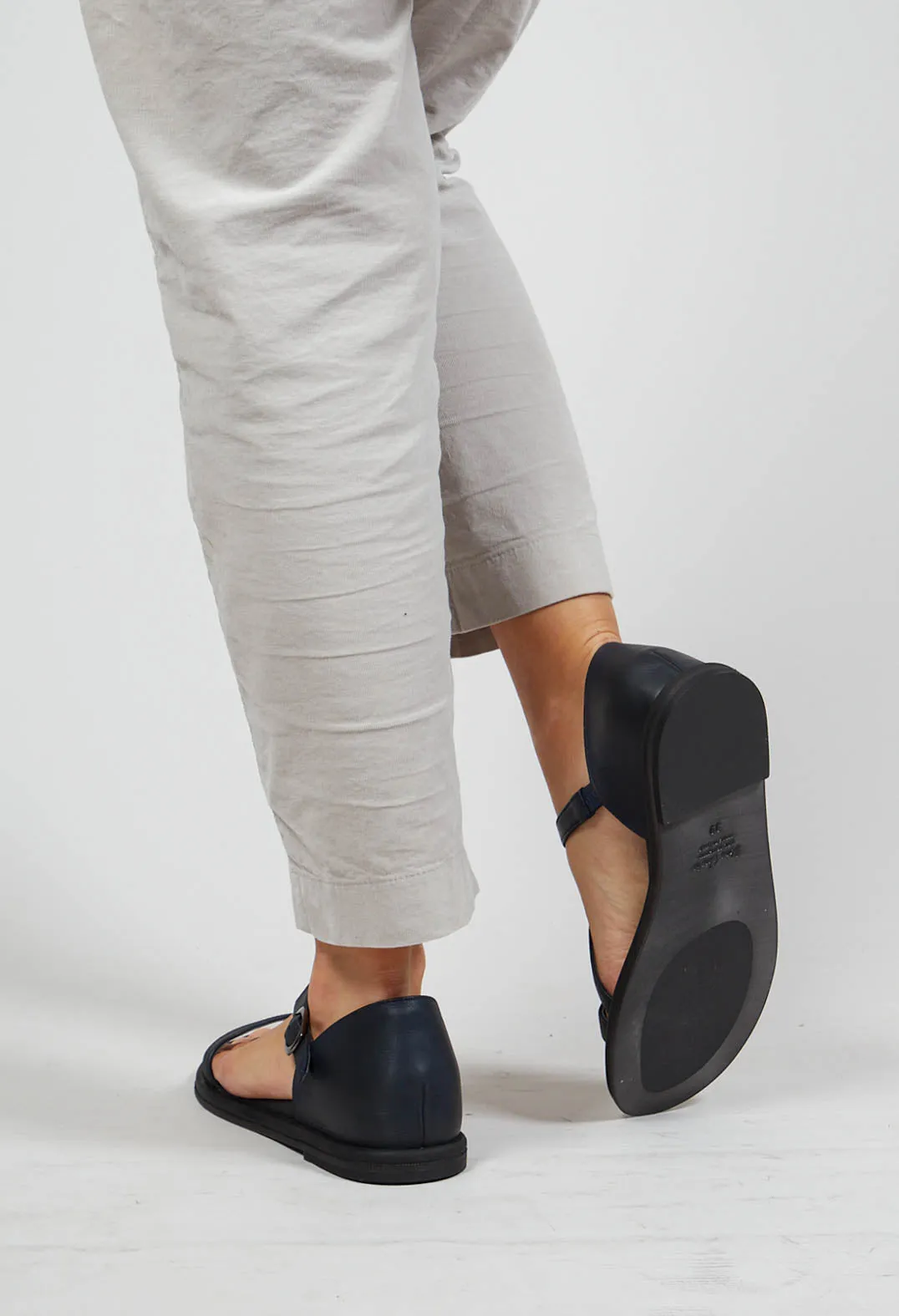 Slim Strap Sandals in Navy Gasoline