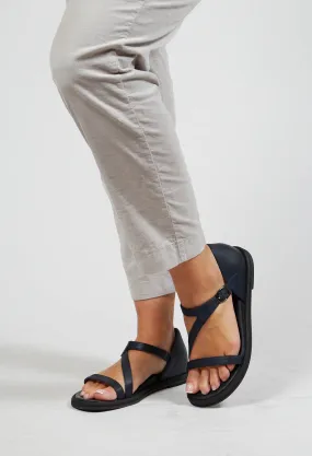 Slim Strap Sandals in Navy Gasoline