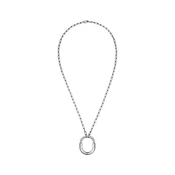 Tiffany Lock Pendant in White Gold with Diamonds, Medium 