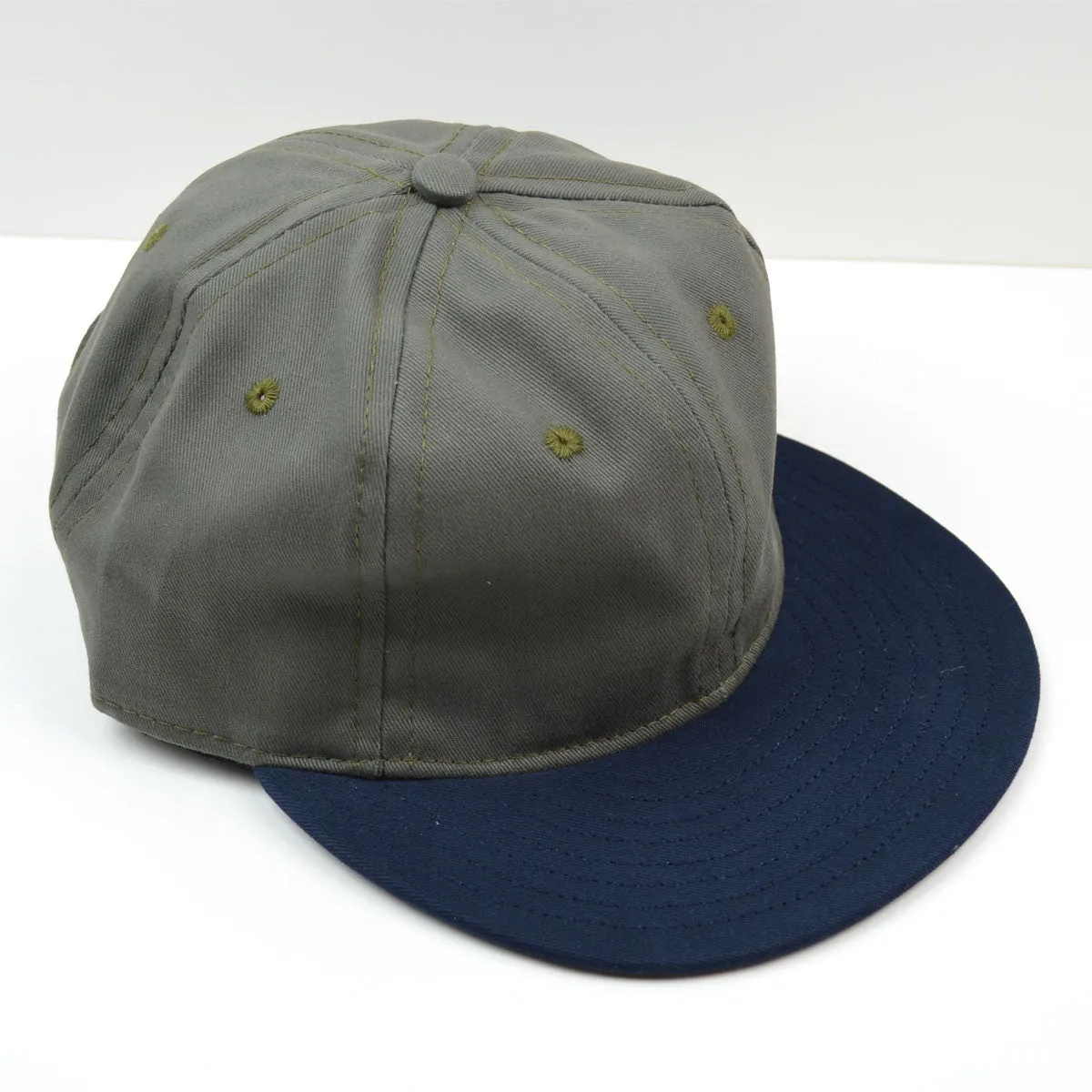 Adjustable Cotton Two Tone Cap - Moss / Navy