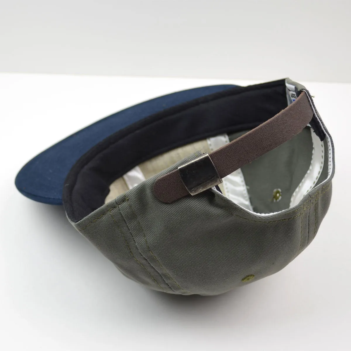 Adjustable Cotton Two Tone Cap - Moss / Navy