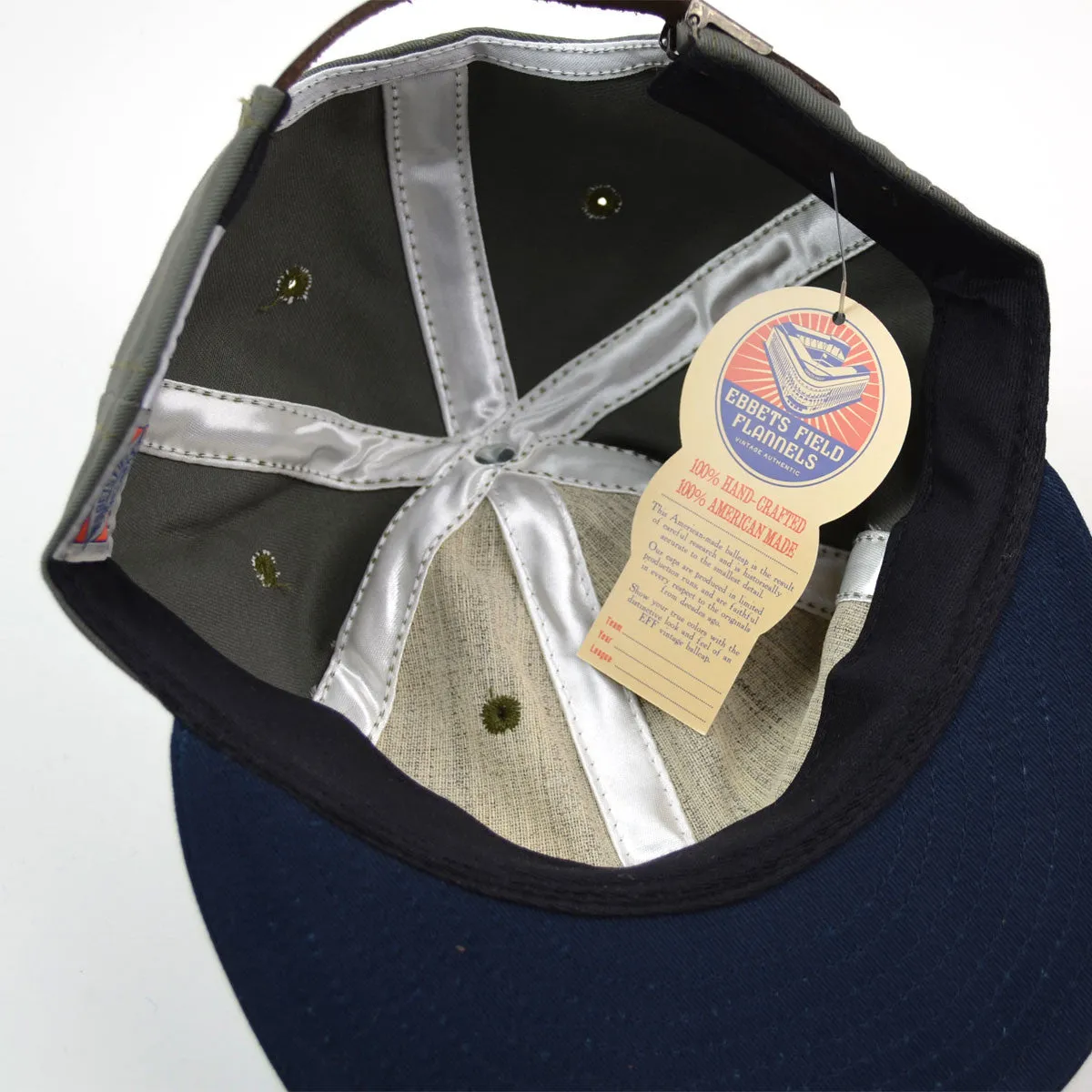 Adjustable Cotton Two Tone Cap - Moss / Navy