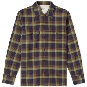 Universal Works Navy Check Madras Plaid Utility Shirt