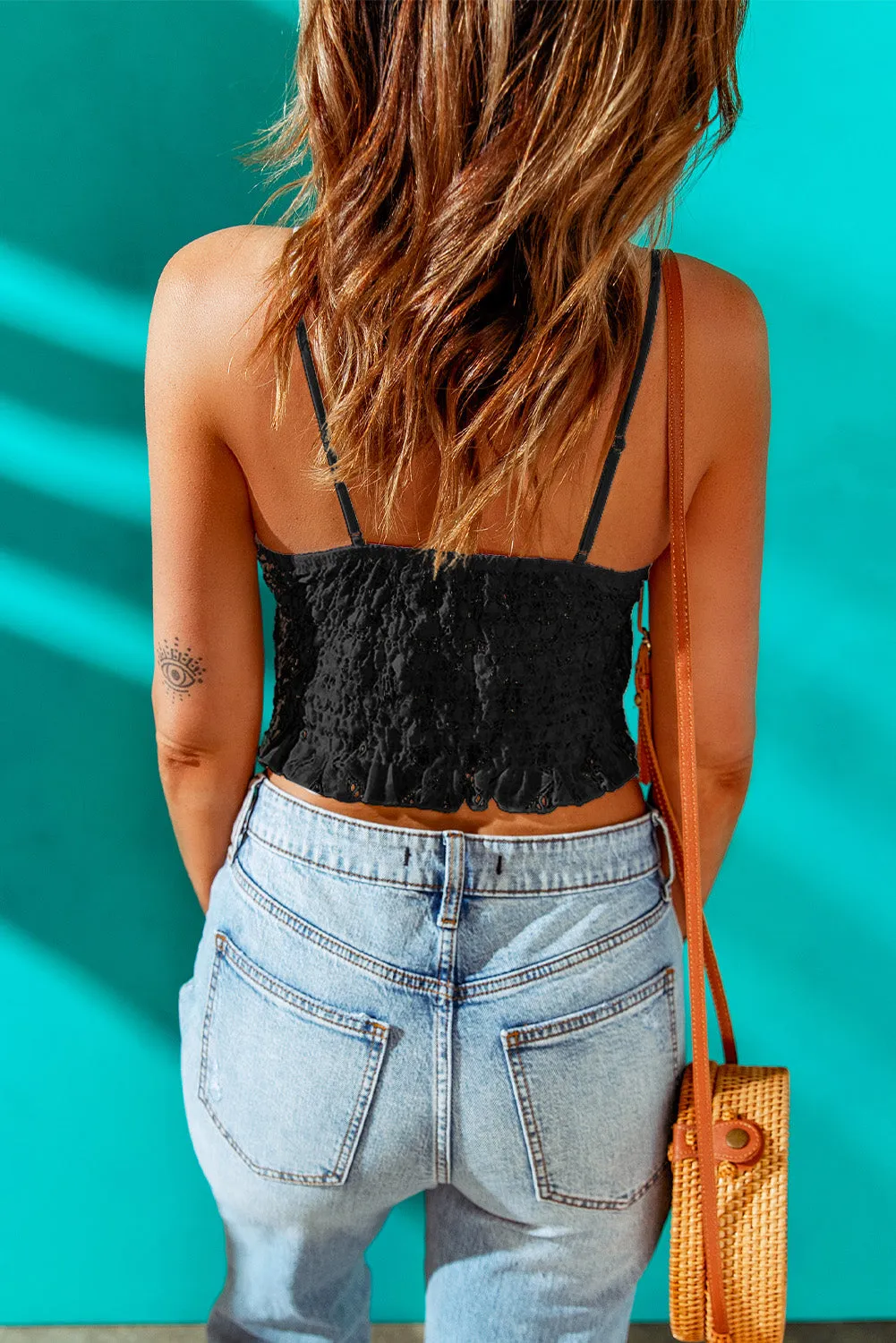 Lace V-Neck Crop Top