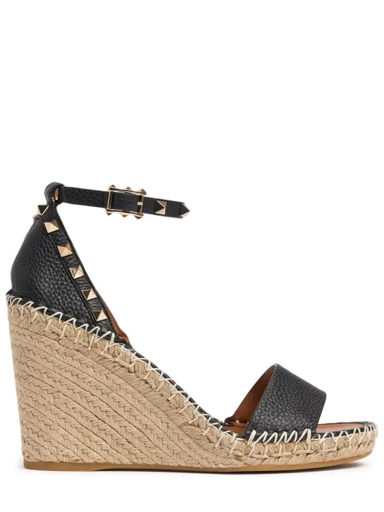 Valentino Garavani 105mm Leather Rockstud Wedges