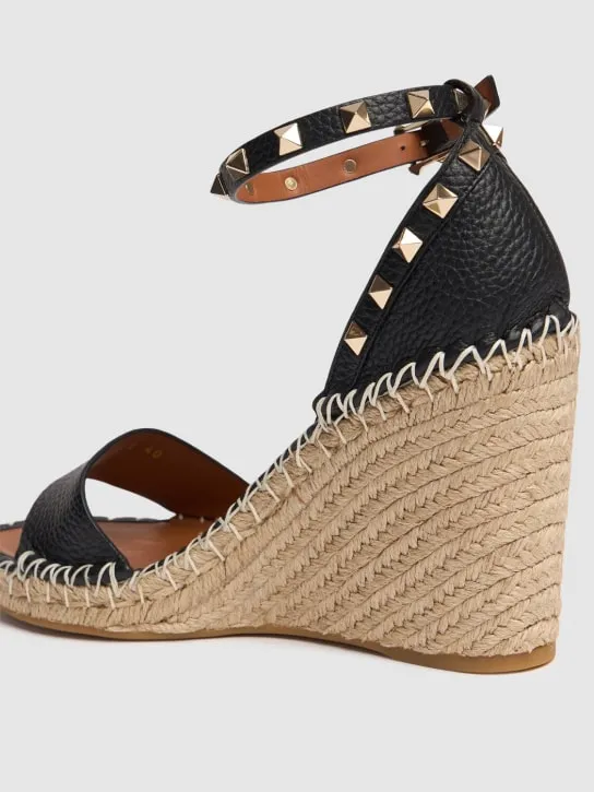 Valentino Garavani 105mm Leather Rockstud Wedges