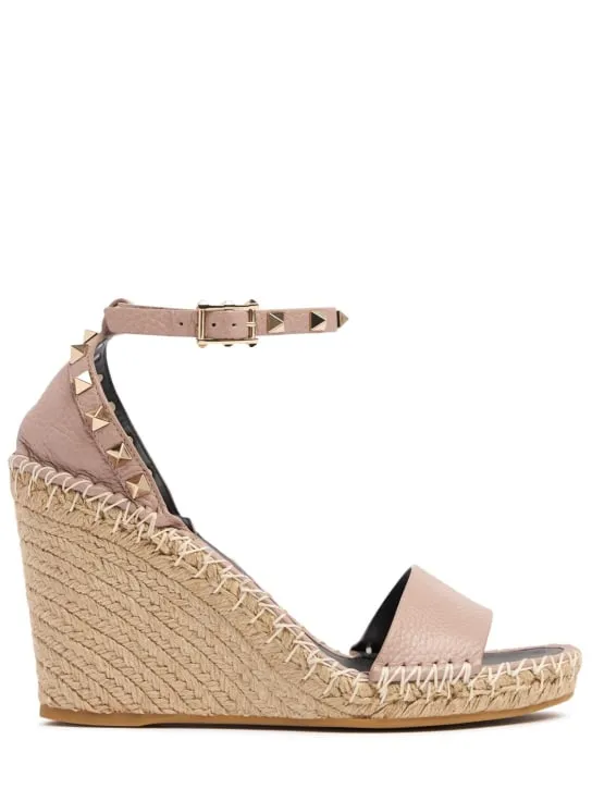 Valentino Garavani 105mm Leather Rockstud Wedges