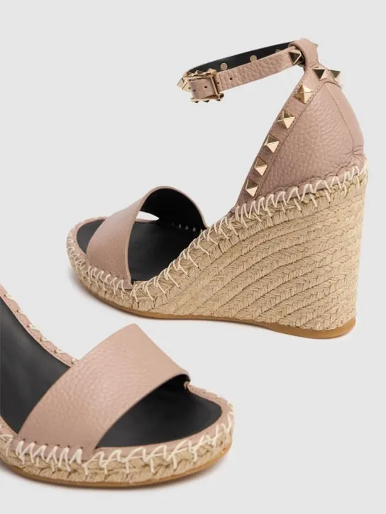 Valentino Garavani 105mm Leather Rockstud Wedges