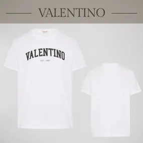 Valentino Plain Cotton Short Sleeves Logo Shirts