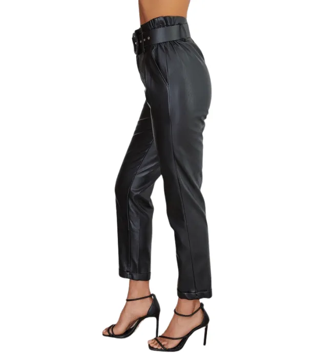 Vegan Leather Paperbag Pants by Steph