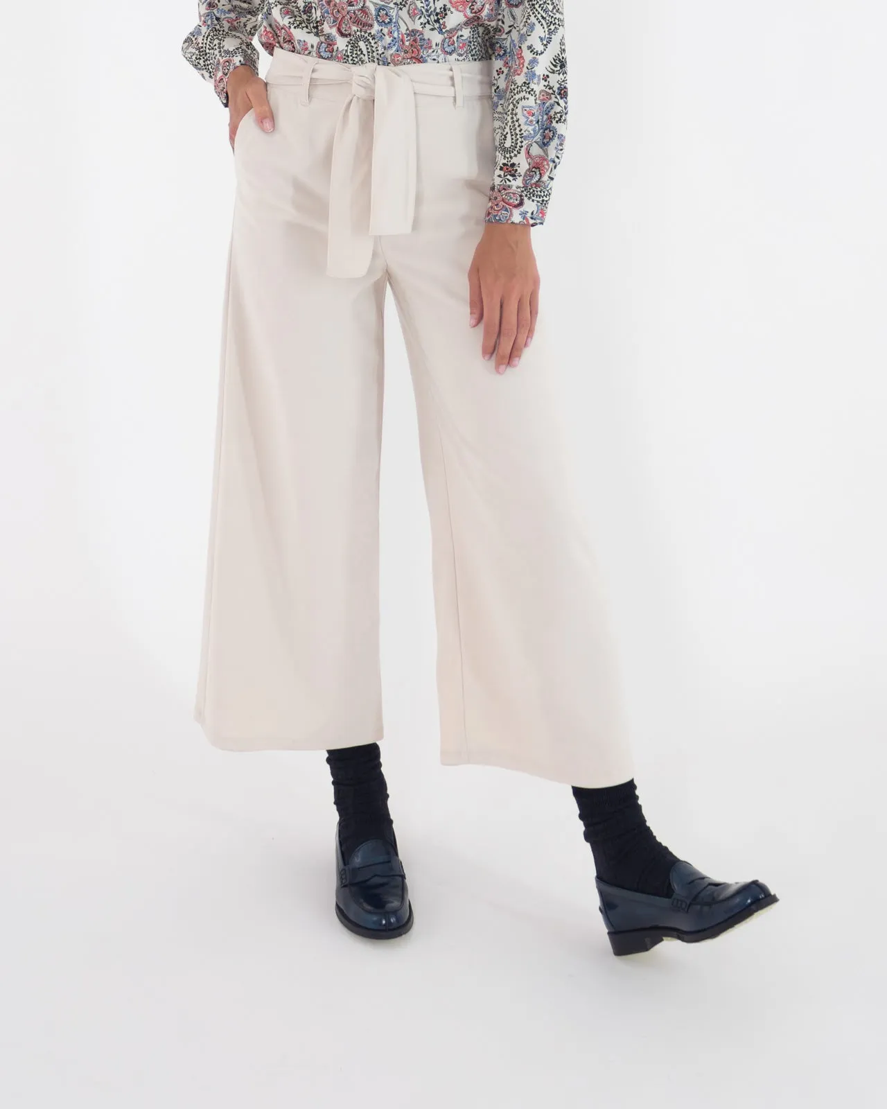 Pantalone velluto cropped