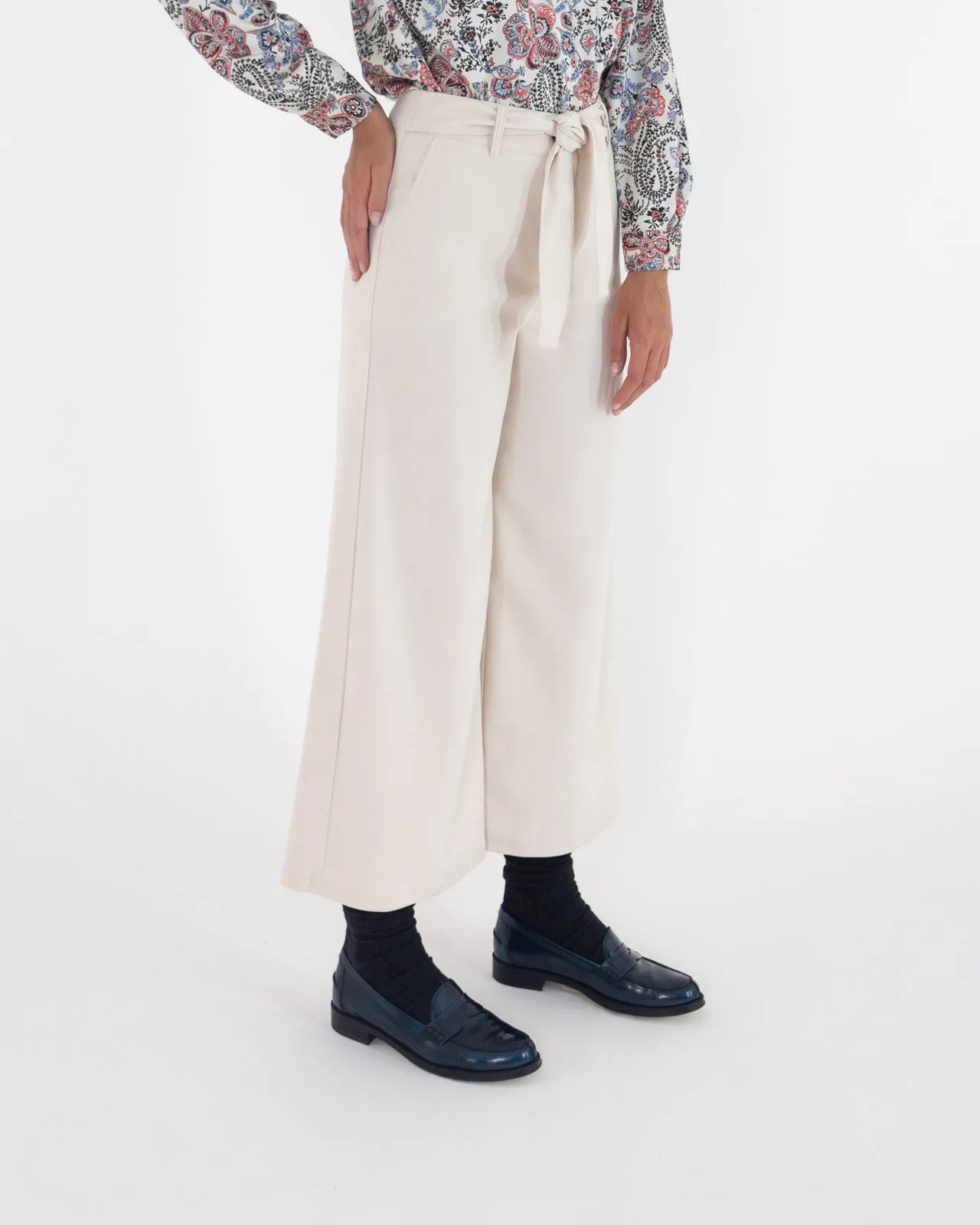 Pantalone velluto cropped