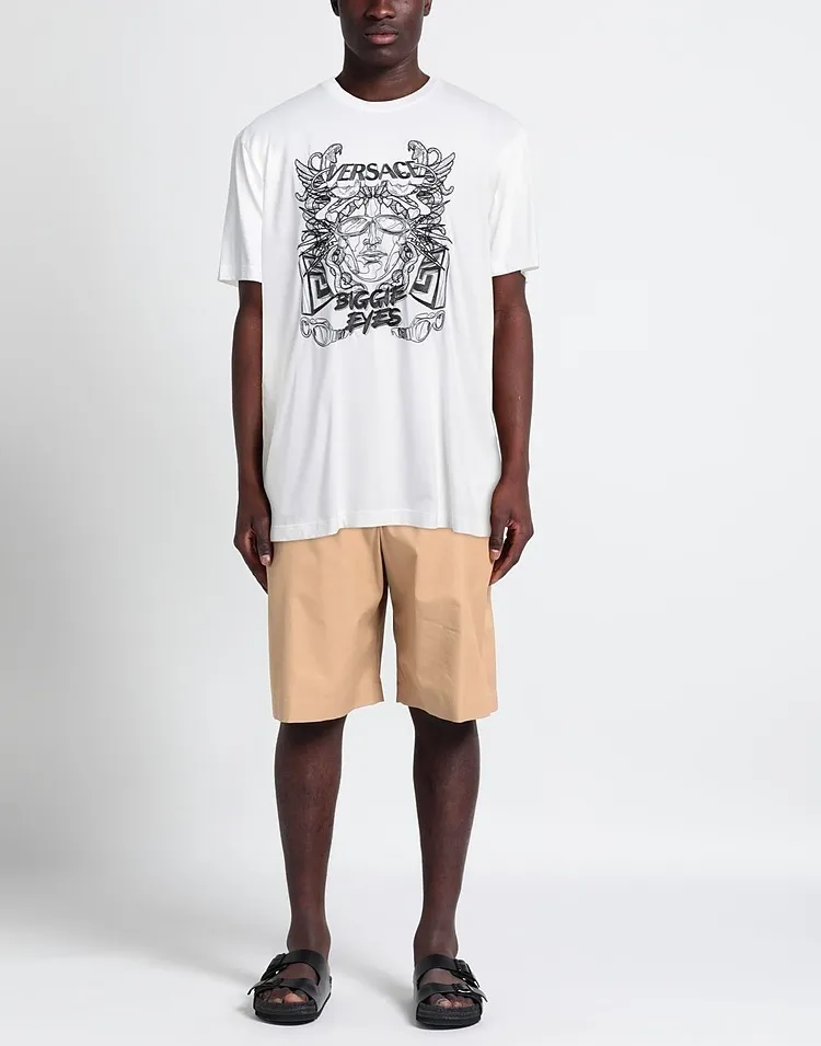 VERSACE Short Sleeves Logo Luxury T-Shirts