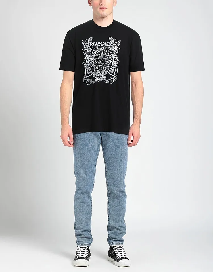 VERSACE Short Sleeves Logo Luxury T-Shirts