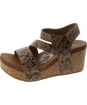 Women's Floral Print Wedges - Very G Casper Tooled Ankle Strap