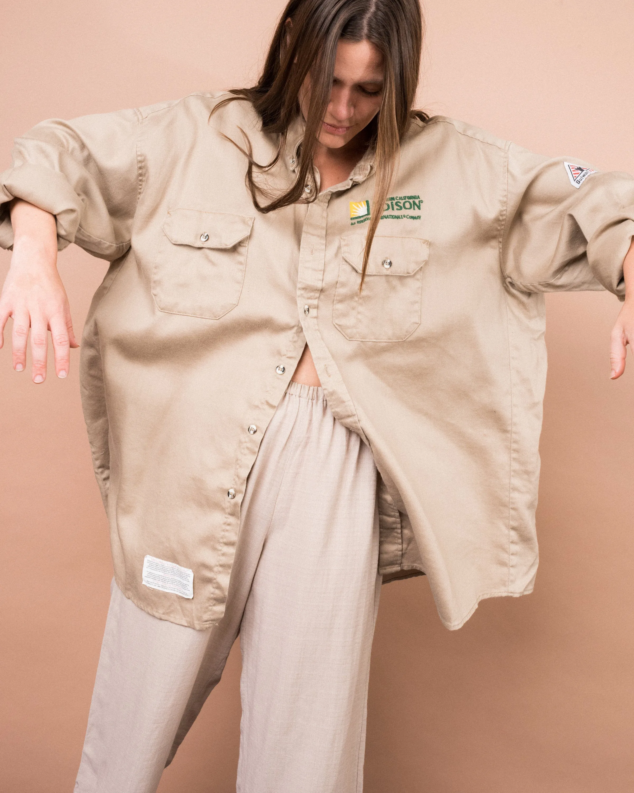 Vintage Beige Button Up