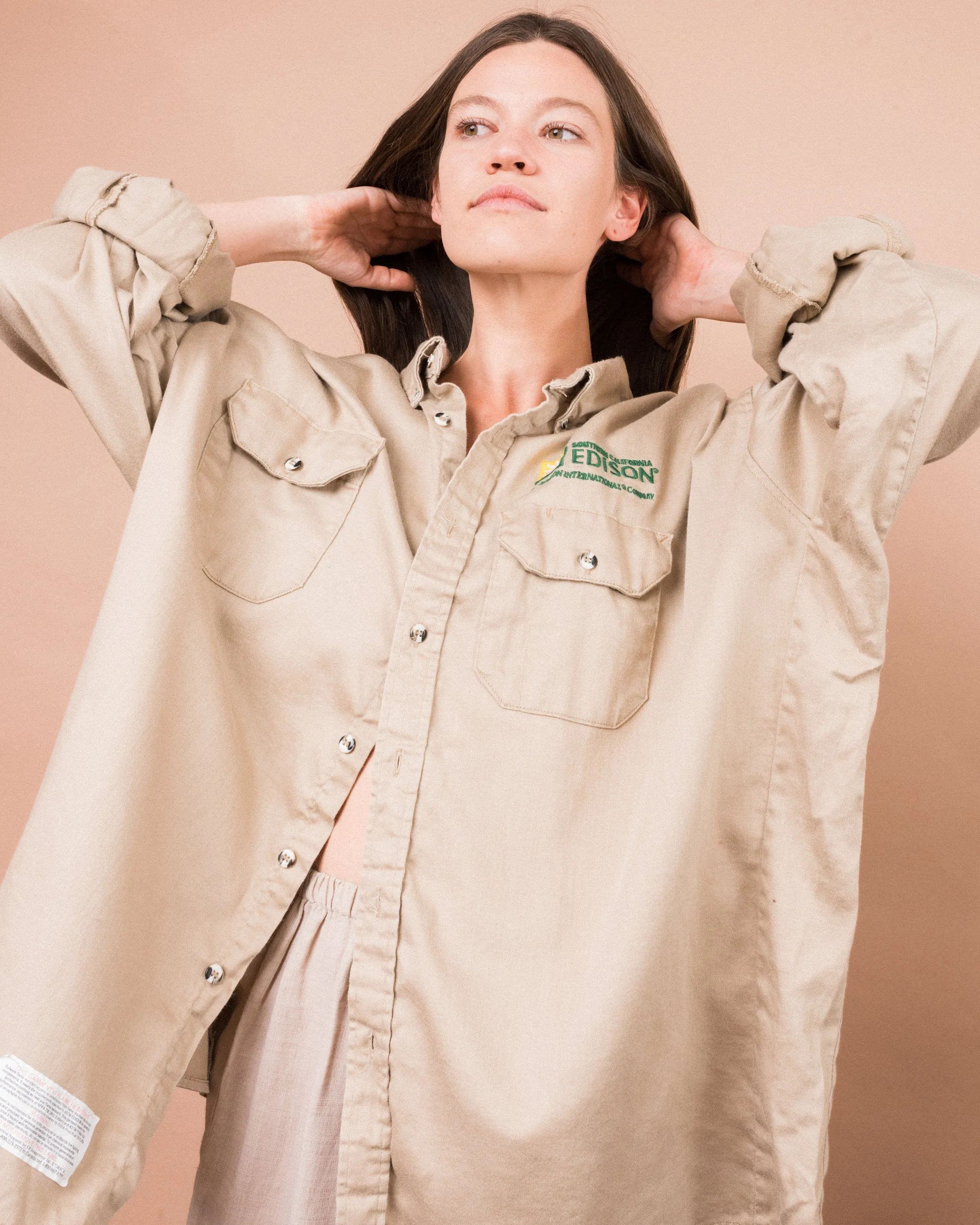 Vintage Beige Button Up