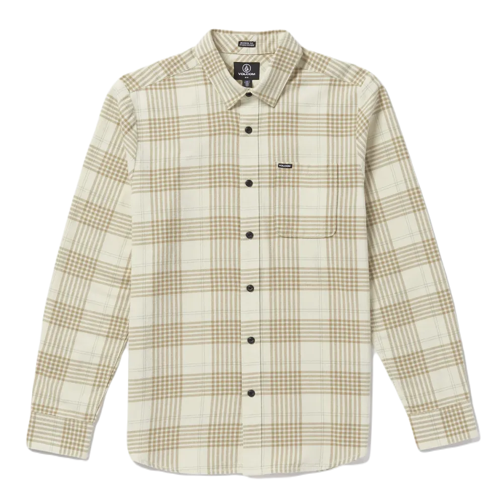 Dirty White Volcom Caden Plaid L/S Shirt