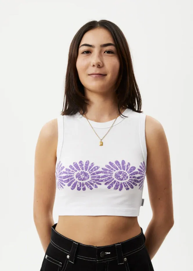 White Afends Daisy Cropped Singlet