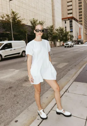 White Utility Mini Dress