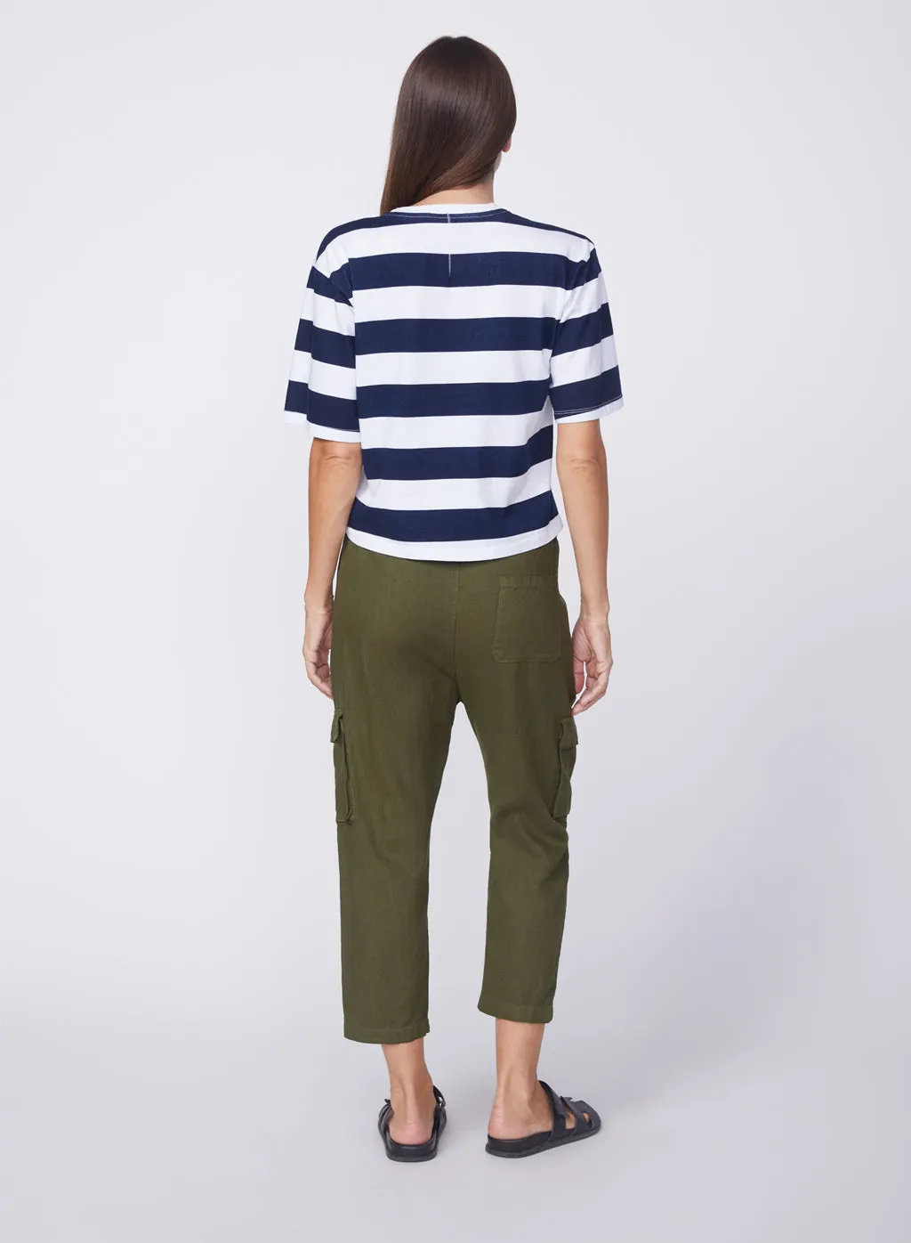 Seaweed Linen Paperbag Cargo Pant