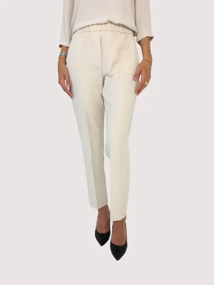 Womens Cropped Pants Off White