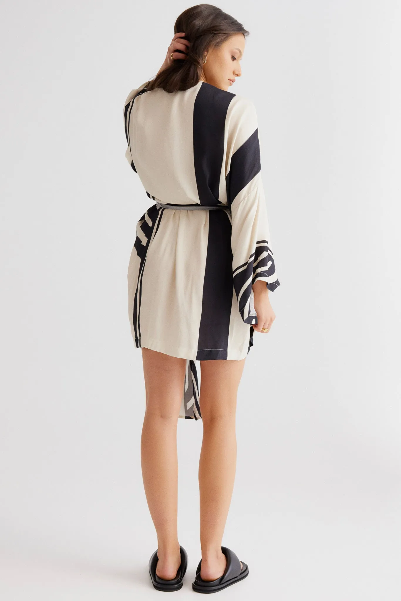 Black Print Alba Wrap Dress