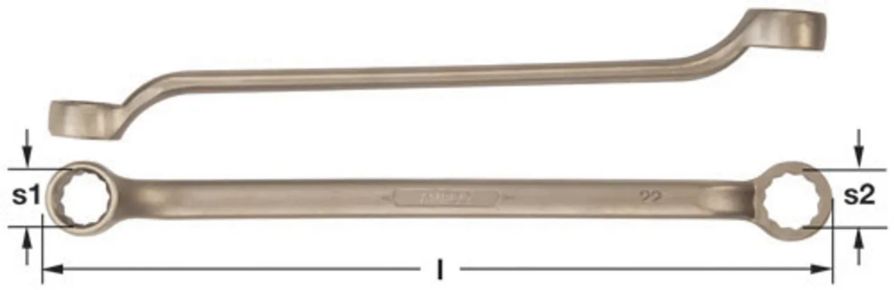 Wrench, Double Box 1x1-1/8" - Non-Sparking, Non-Magnetic W-3240