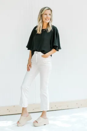 Black X Flattering Flowy Slightly Cropped Top